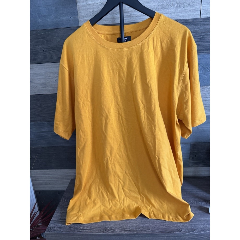 Unisex Mustard Tee-shirt Size 3X - Cotton - Loose - Big & Tall - Funday Fashion